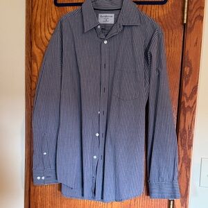 Croft & Barrow Navy Striped Button Down Shirt
